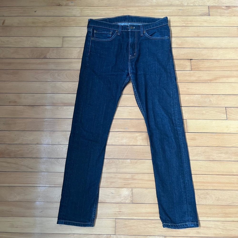 Levis 510 Jeans Mens 34x32 Dark Indigo Blue Denim Pants 05510-0417